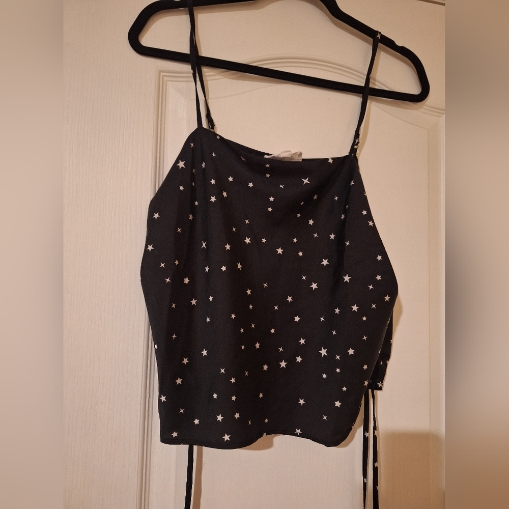 Black Starry‎ Women's Top Pink Rose size large tank top